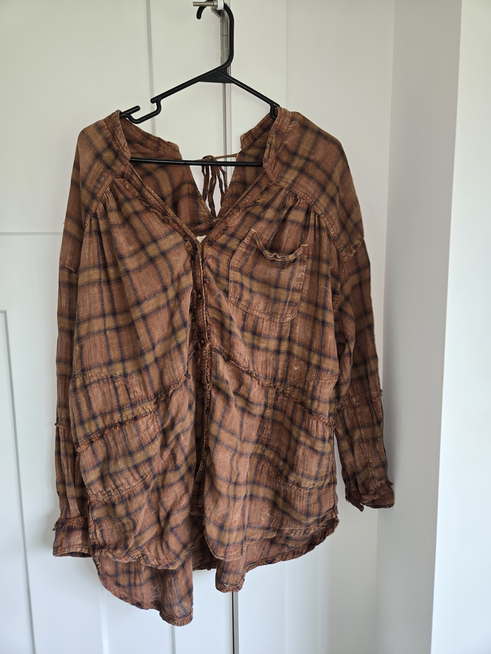 We The Free Rust Plaid Button-Down Shirt